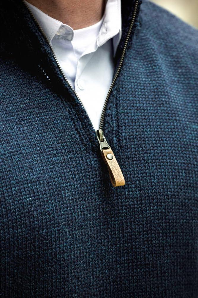 image:imageAran Crafts 14 Zip Plain Sweater 100 Wool Made in IrelandBlackwatch