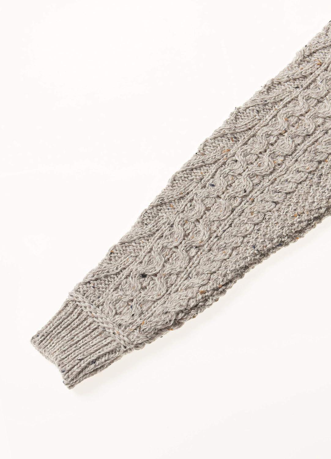 image:imageAran Crafts Boys Irish Soft Cable Knitted Shawl Cardigan 100 Merino WoolOatmeal