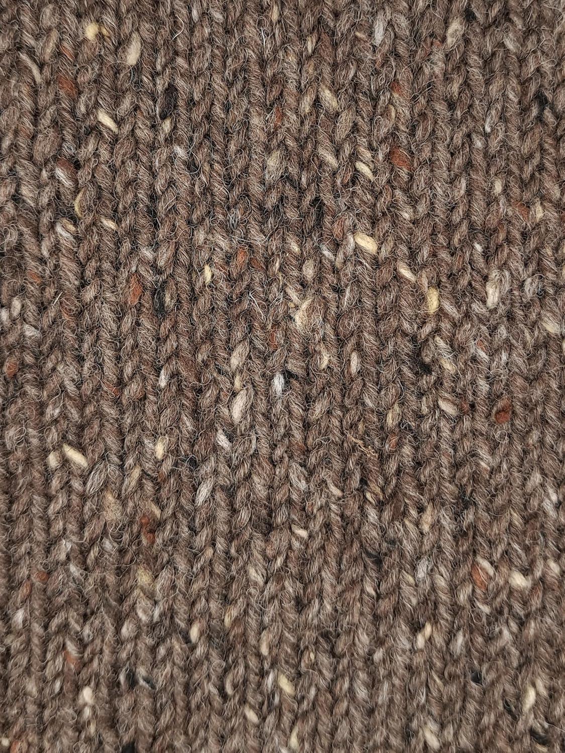 image:imageAran Crafts Irish Mens Kangaroo Pocket Sweater 100 Donegal Wool K3084Brown