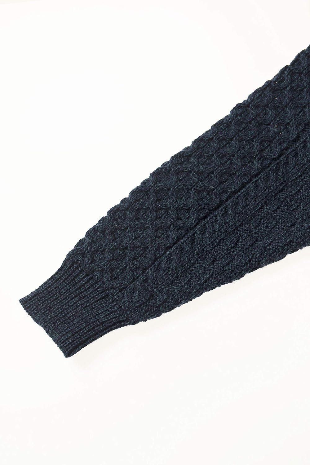image:imageAran Crafts Irish Soft Cable Knitted Crew Neck Unisex Sweater 100 Pure New WoolBlackwatch