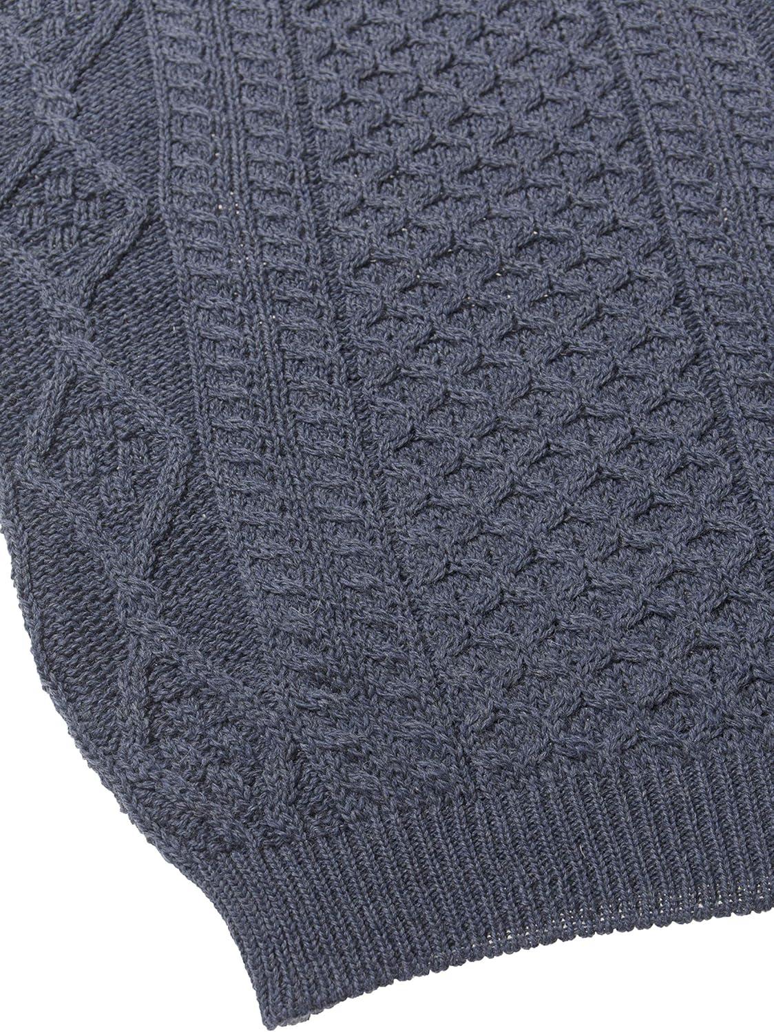image:imageAran Crafts Irish Soft Cable Knitted Crew Neck Unisex Sweater 100 Pure New WoolCaspian