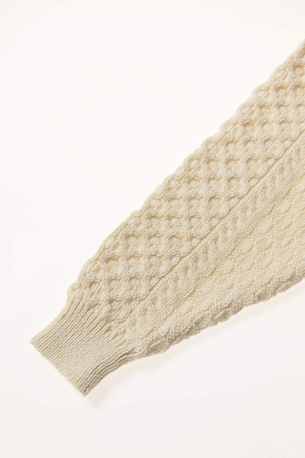 image:imageAran Crafts Irish Soft Cable Knitted Crew Neck Unisex Sweater 100 Pure New WoolEcru