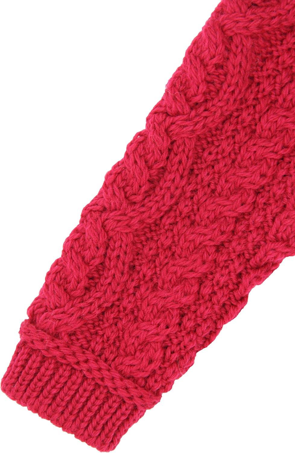 image:imageAran Crafts Kids Irish Cable Knit Soft Double Breasted Coat 100 Merino WoolGarnet