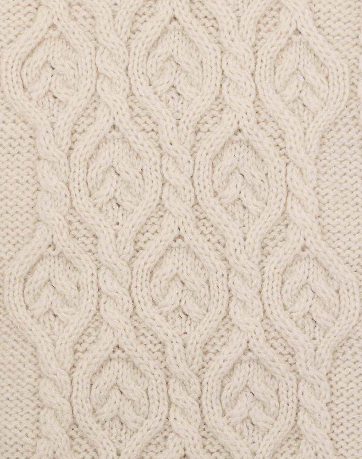 image:imageAran Crafts Leaf Design Aran Cable Scarf 100 Pure Wool Authentic amp Traditional Luxuriously Soft and Cozy Made in Ireland