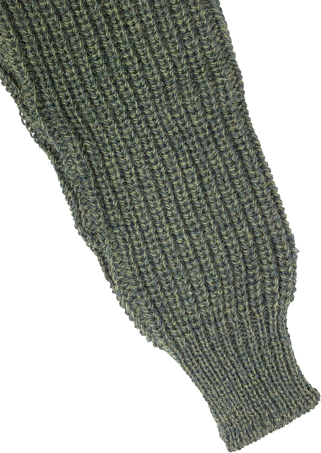 image:imageAran Crafts Mens Irish Cable Knitted Rib Roll Neck Sweater 100 Pure New WoolDark Green