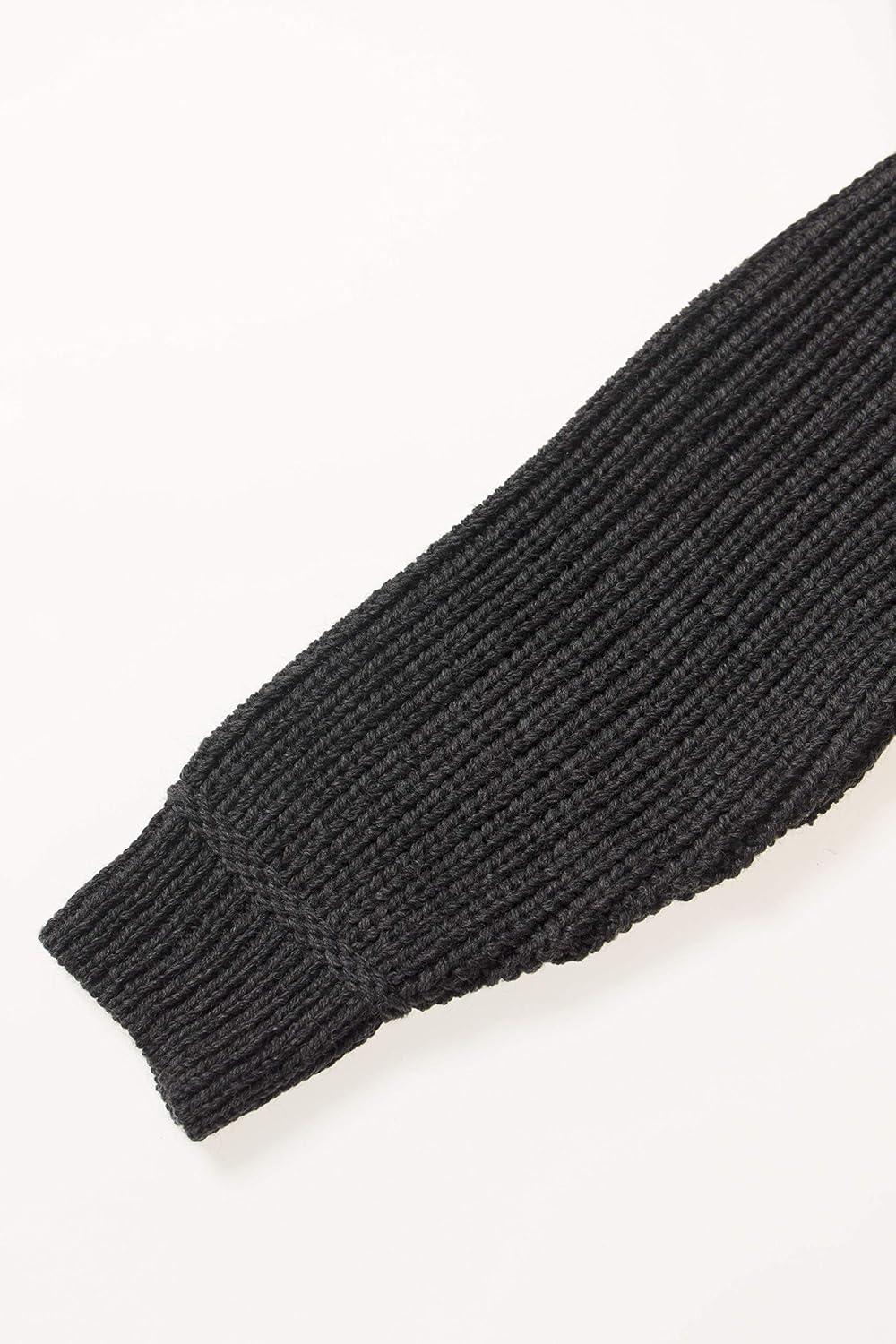 image:imageAran Crafts Mens Irish Cable Knitted Ribbed Shawl Cardigan 100 Merino WoolCharcoal