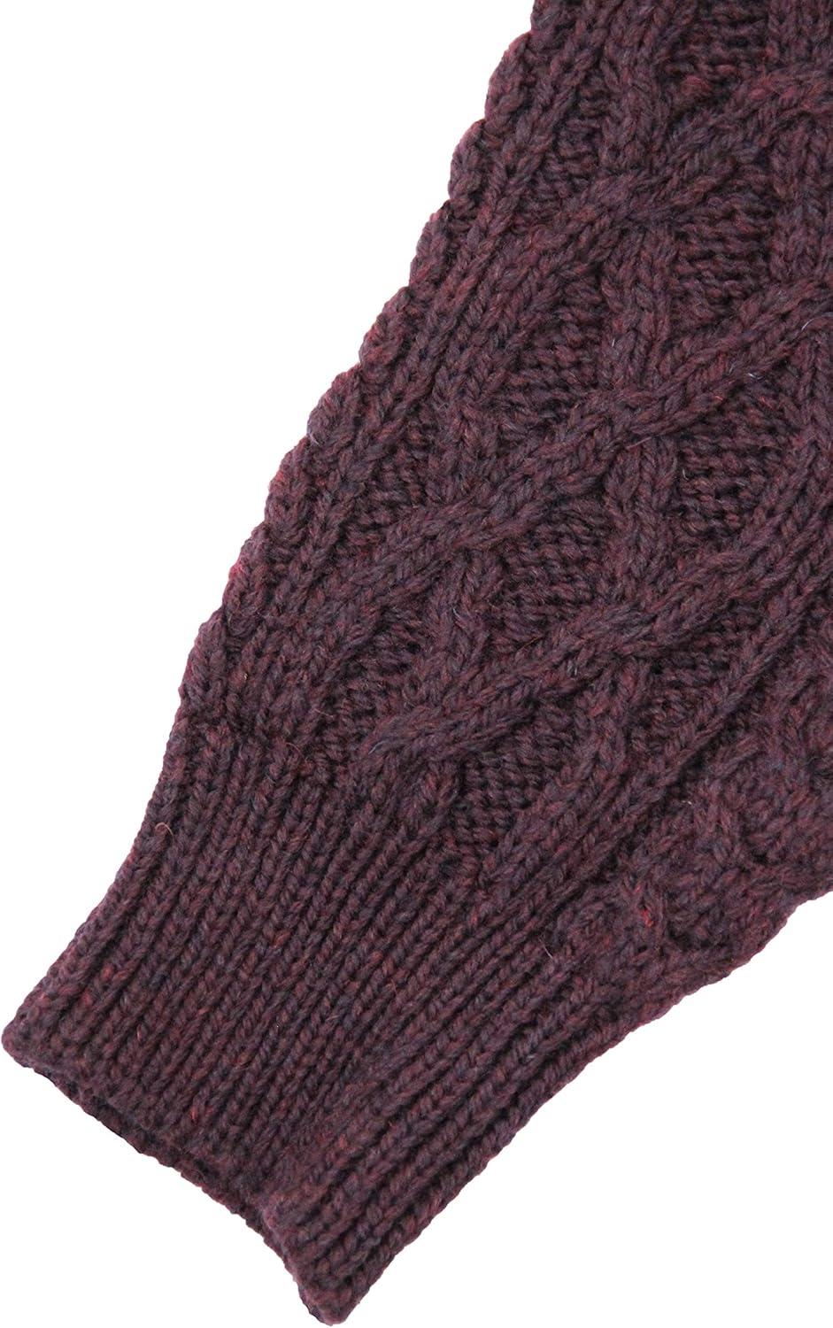 image:imageAran Crafts Mens Irish Soft Cable Knitted Zip Neck Jacket 100 Merino WoolDamson