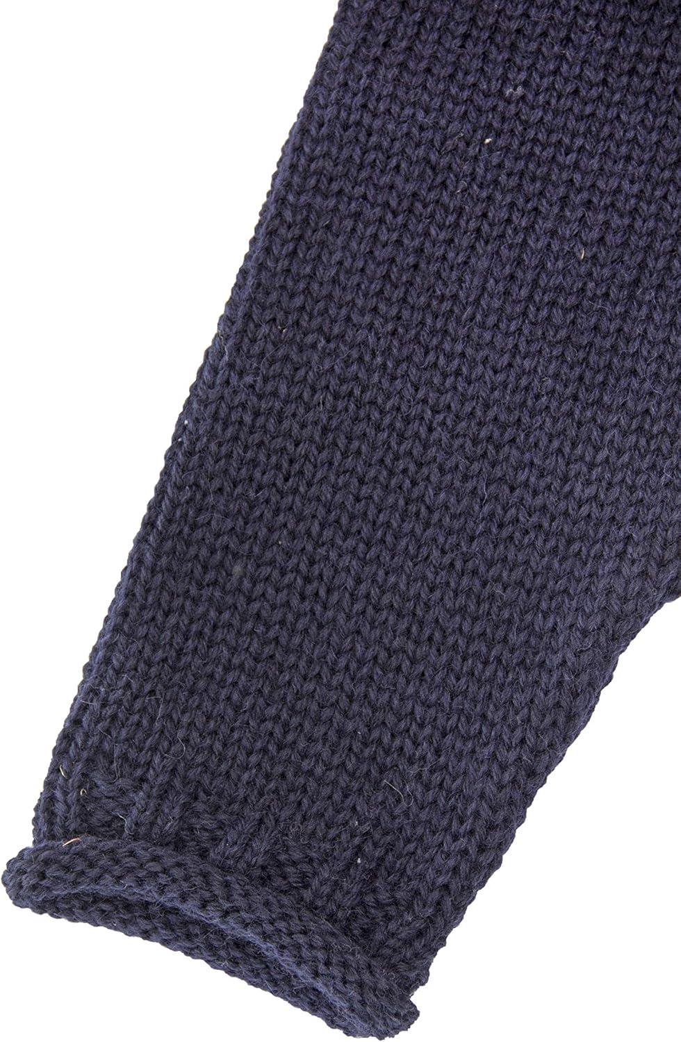 image:imageAran Crafts Mens Plain Curl Neck Long Sleeve Sweater 100 WoolNavy