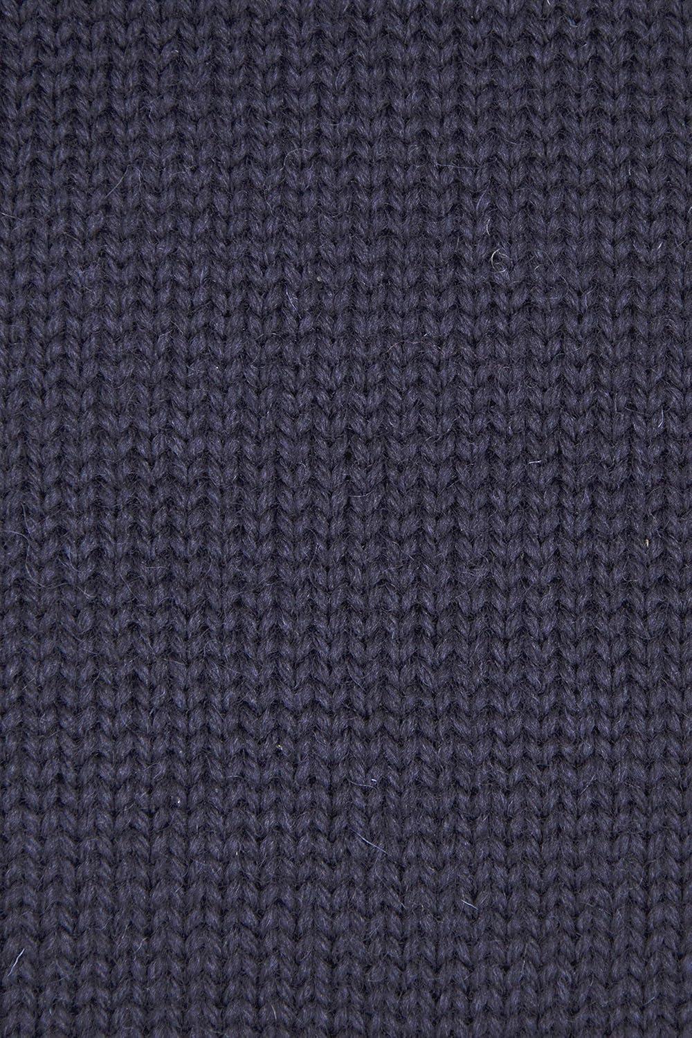 image:imageAran Crafts Mens Plain Curl Neck Long Sleeve Sweater 100 WoolNavy