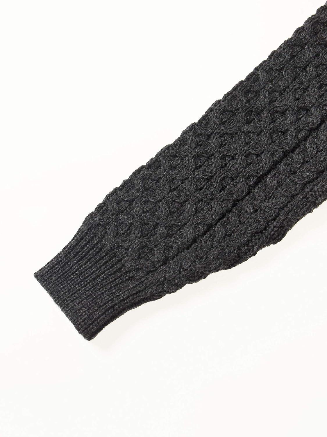 image:imageAran Crafts Unisex Irish Cable Knitted Crew Neck Sweater 100 Merino WoolCharcoal