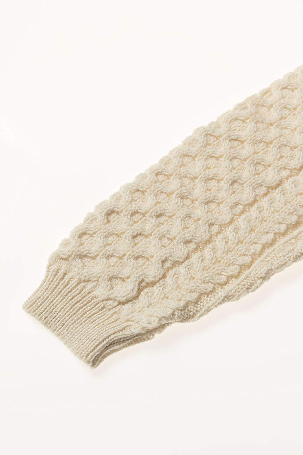 image:imageAran Crafts Unisex Irish Cable Knitted Crew Neck Sweater 100 Merino WoolNatural