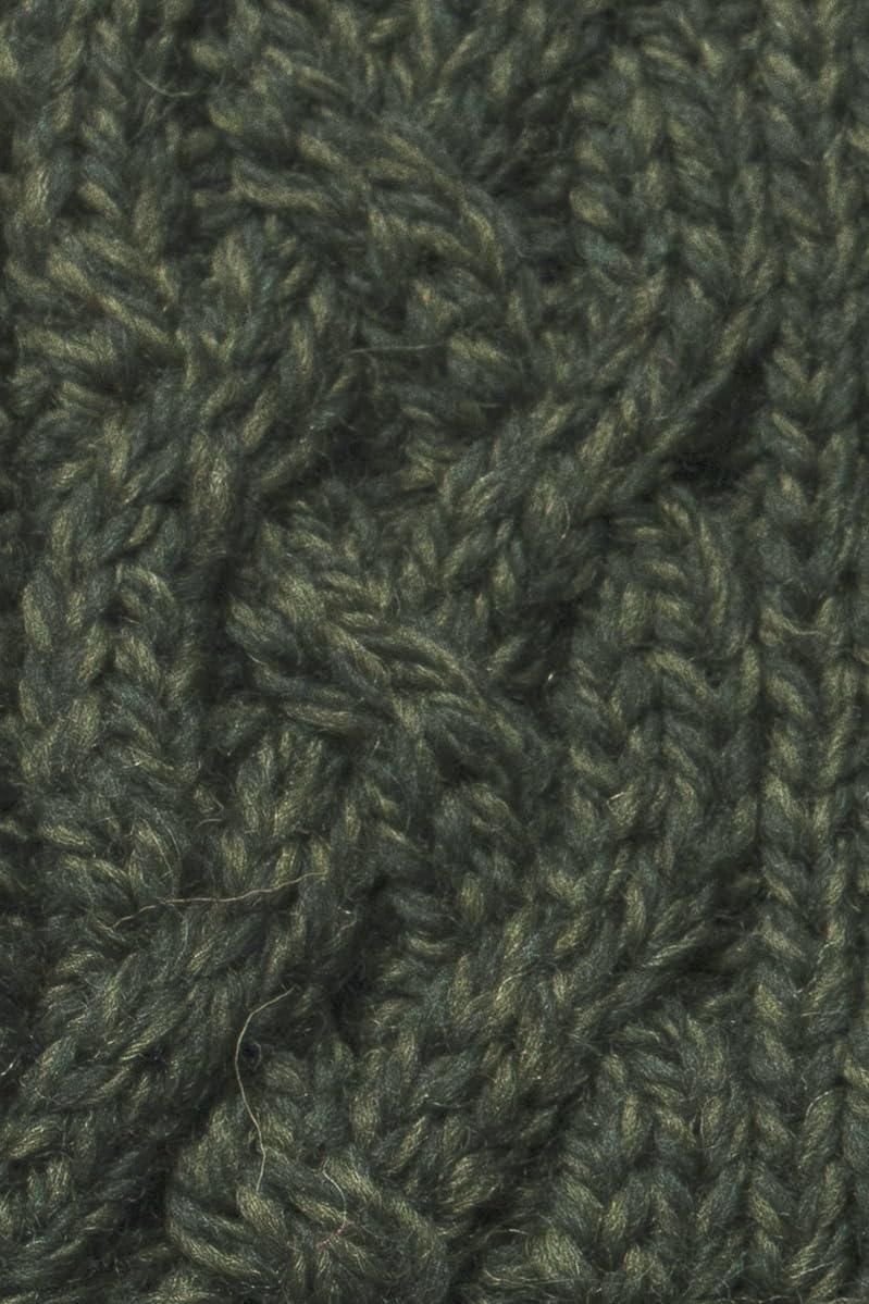 image:imageAran Crafts Womens Cable Knit Buttoned Cowl Neck Poncho 100 Merino WoolArmy Green