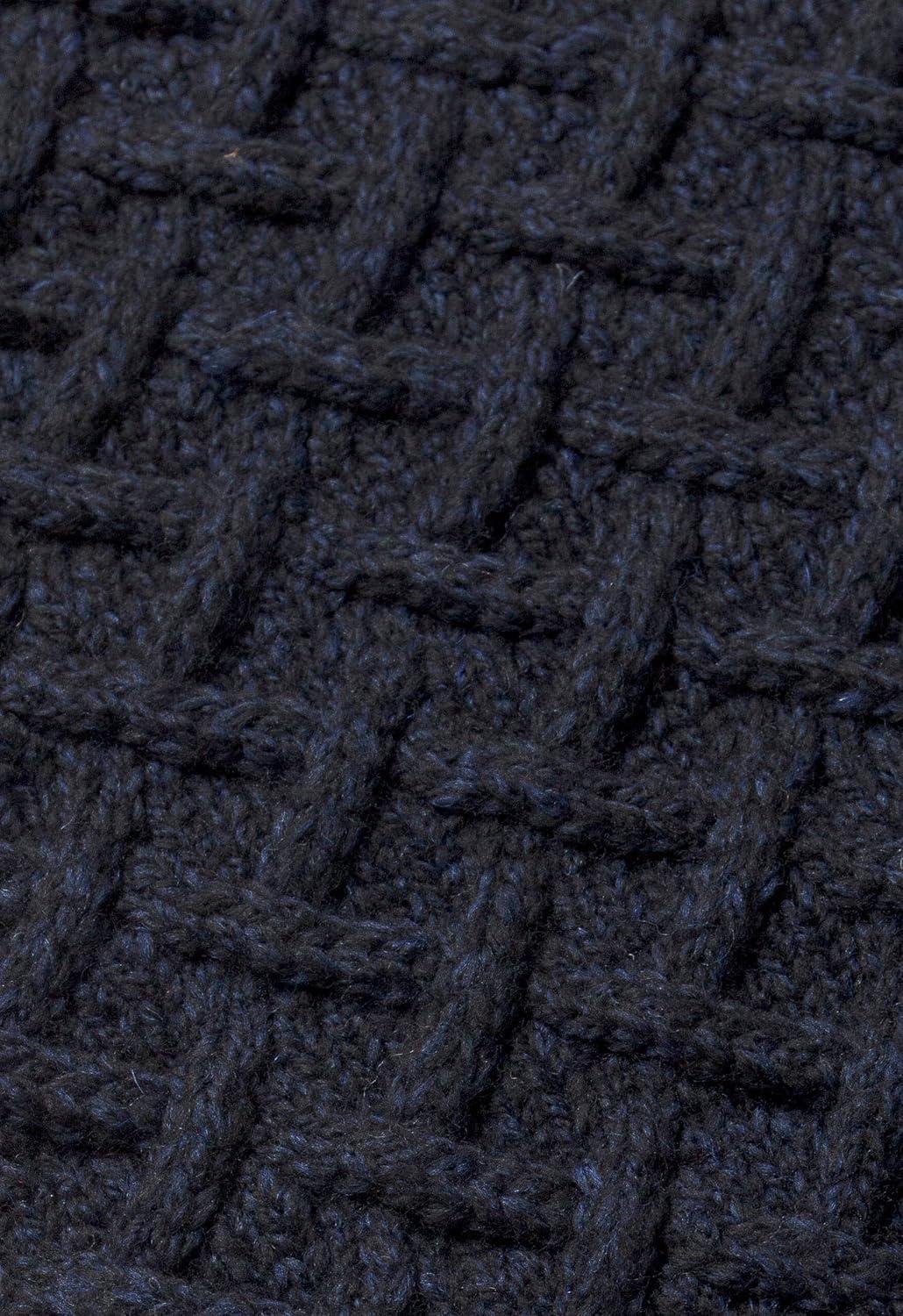 image:imageAran Crafts Womens Cable Knit Nua Button Poncho 100 Super Soft Merino WoolInk Marl
