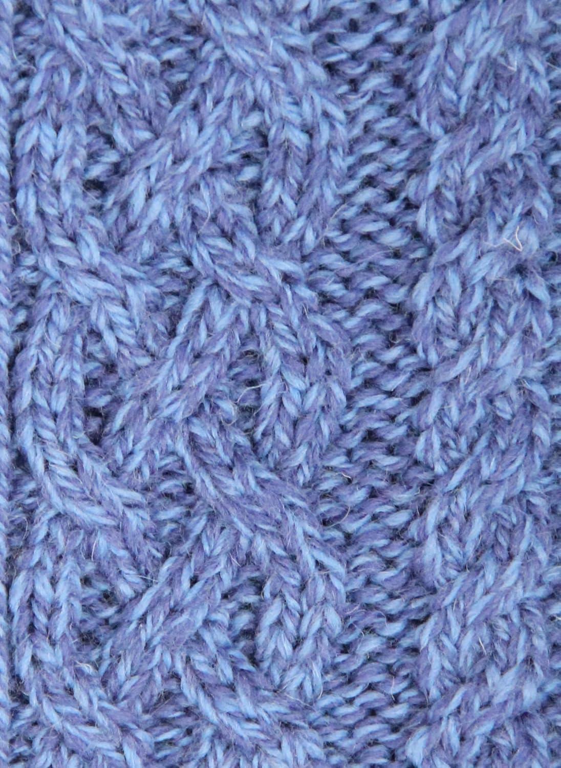 image:imageAran Crafts Womens Irish Cable Knitted Wool Side Zip Cardigan 100 Merino WoolBlue Marl
