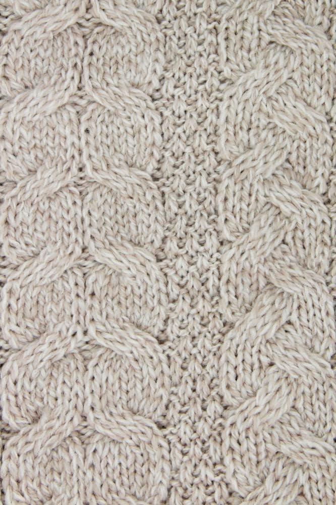 image:imageAran Crafts Womens Irish Soft Cable Knitted Poncho Cape 100 Merino WoolParsnip
