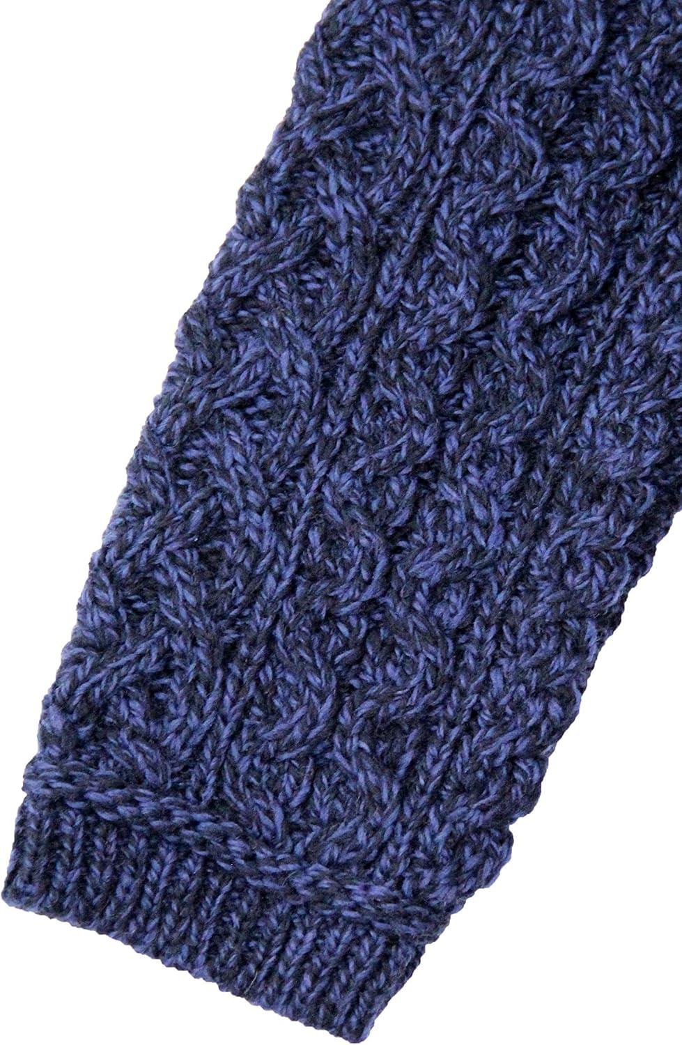 image:imageAran Crafts Womens Irish Soft Cable Knitted Side Zip Coat 100 Merino WoolMidnight Blue