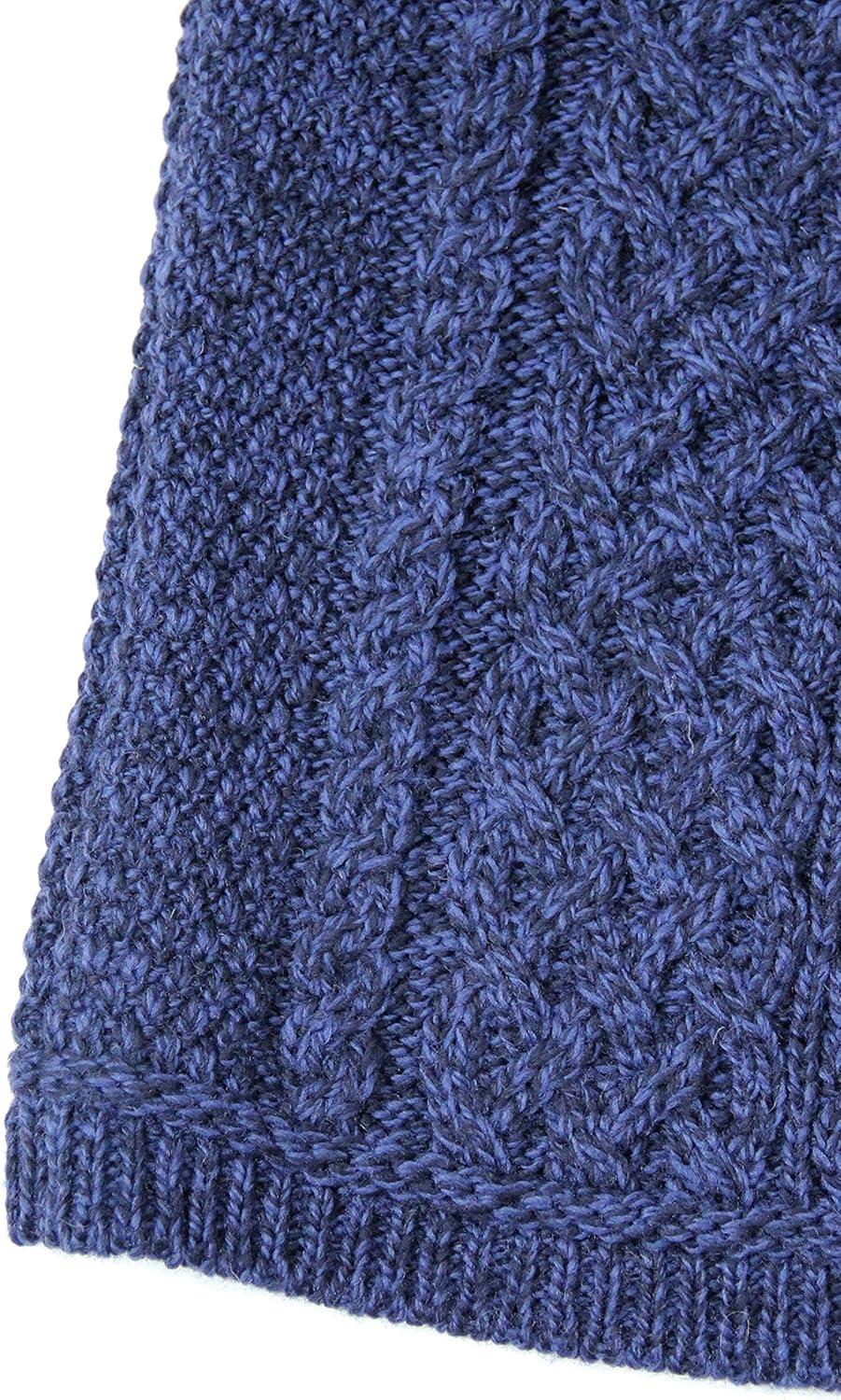 image:imageAran Crafts Womens Irish Soft Cable Knitted Side Zip Coat 100 Merino WoolMidnight Blue