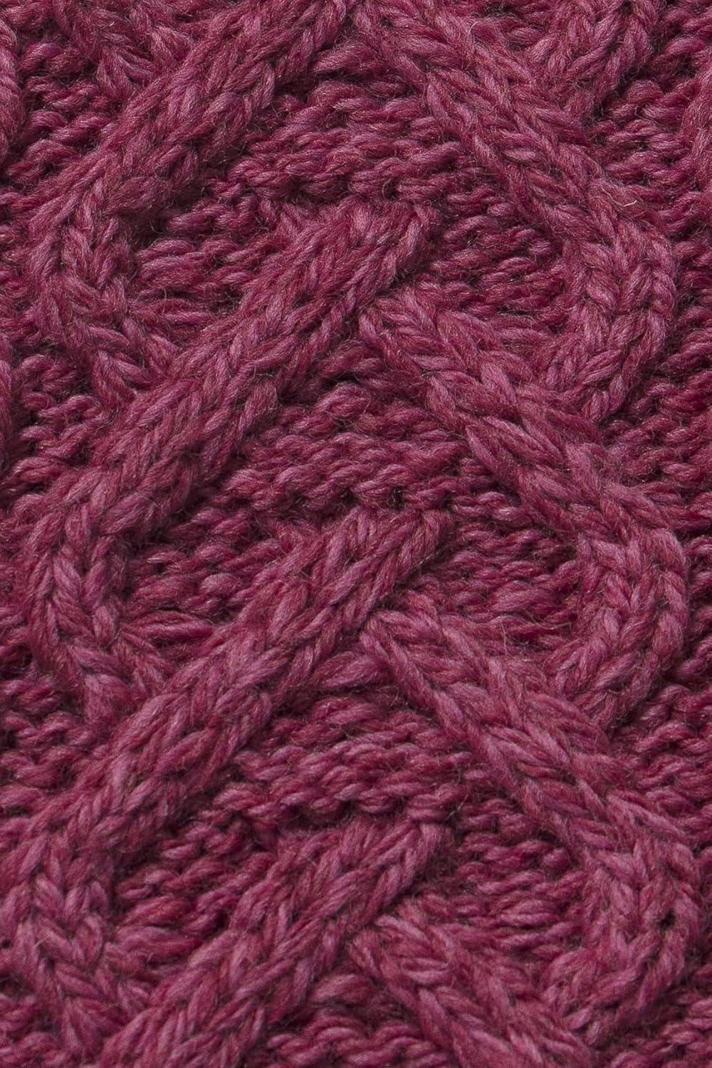 image:imageAran Crafts Womens Knit Soft Heart Pattern Scarf 100 Super Soft Merino WoolMagenta
