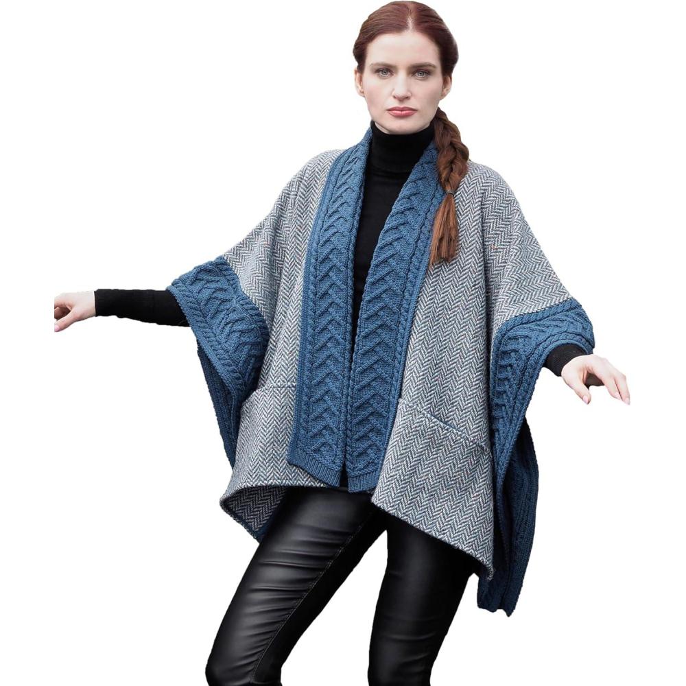 image:imageAran Crafts Irish Ladies Tweed Cape 100 Tweed with Merino Wool T35Mallard