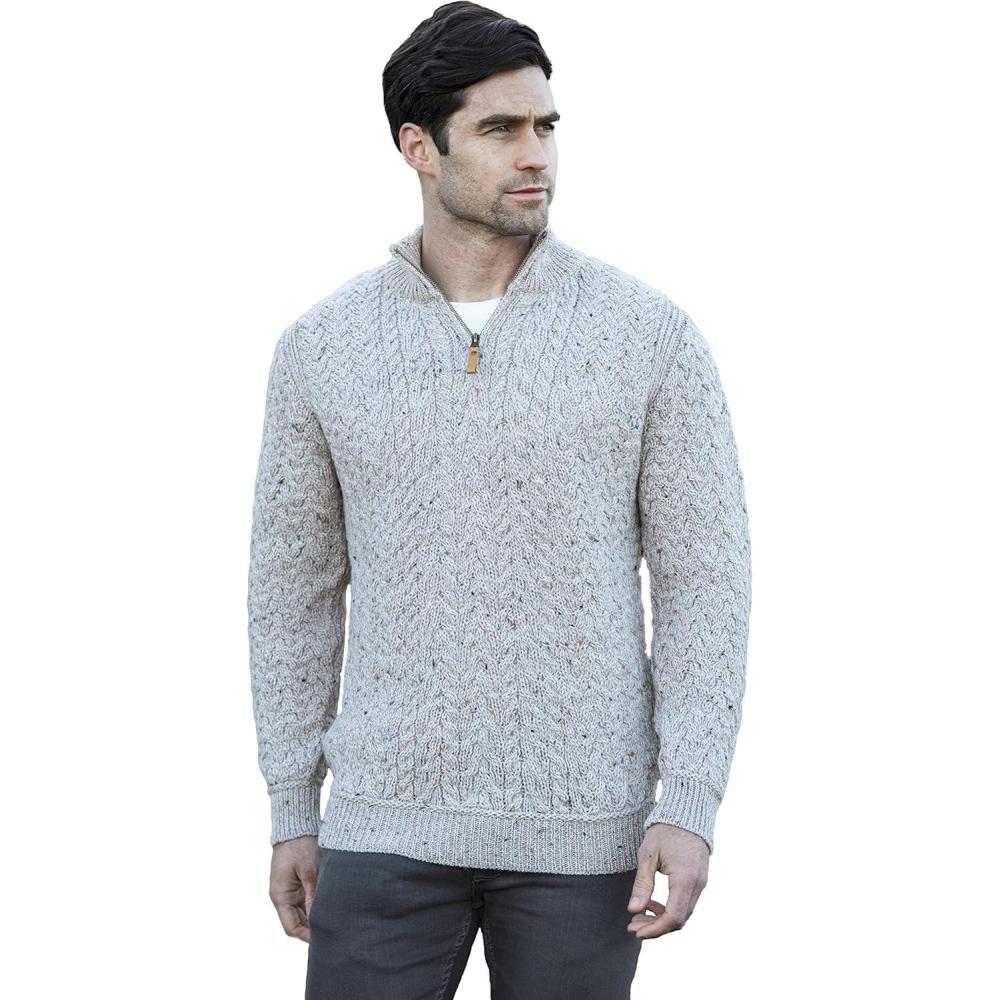 image:imageAran Crafts Mens Wool Half Zip SweaterSkiddaw
