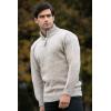 Aran Crafts 1/4 Zip Plain Sweater 100% Wool, Made in Ireland(Skiddaw)