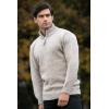 Aran Crafts 1/4 Zip Plain Sweater 100% Wool, Made in Ireland(Skiddaw)