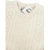 Aran Crafts Aran Crew Neck Sweater (100% Wool)(Natural)