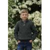 Aran Crafts Boy’s Irish Cable Knitted Half Zip Sweater (100% Merino Wool)(Army Green)