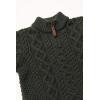 Aran Crafts Boy’s Irish Cable Knitted Half Zip Sweater (100% Merino Wool)(Army Green)