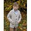 Aran Crafts Boy’s Irish Soft Cable Knitted Shawl Cardigan (100% Merino Wool)(Oatmeal)