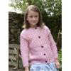 Aran Crafts Girl’s Irish Cable Knitted Button Cardigan (100% Merino Wool)