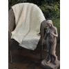 Aran Crafts Heart Pattern Throw Cover Blanket (100% Super Soft Merino Wool)