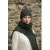 Aran Crafts Irish Cable Knitted Heavyweight Cold Weather Scarf 10″x64″ (100% Merino Wool)(Army Green)