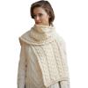 Aran Crafts Irish Cable Knitted Heavyweight Cold Weather Scarf 10″x64″ (100% Merino Wool)(Natural)