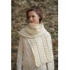 Aran Crafts Irish Cable Knitted Heavyweight Cold Weather Scarf 10″x64″ (100% Merino Wool)(Natural)