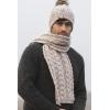 Aran Crafts Irish Cable Knitted Heavyweight Cold Weather Scarf 10″x64″ (100% Merino Wool)(Oatmeal)