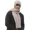 Aran Crafts Irish Cable Knitted Heavyweight Cold Weather Scarf 10″x64″ (100% Merino Wool)(Oatmeal)