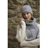 Aran Crafts Irish Cable Knitted Heavyweight Cold Weather Scarf 10″x64″ (100% Merino Wool)(Soft Grey)