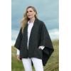 Aran Crafts Irish Ladies Tweed Cape, 100% Tweed with Merino Wool (T35)(Charcoal)