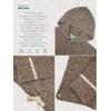 Aran Crafts Irish Mens Kangaroo Pocket Sweater, 100% Donegal Wool (K3084)(Brown)