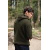 Aran Crafts Irish Mens Kangaroo Pocket Sweater, 100% Donegal Wool (K3084)(Forest Green)