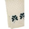 Aran Crafts Irish Shamrock Soft Cable Knitted Scarf 9″x60″ (100% Merino Wool) Natural
