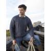 Aran Crafts Irish Soft Cable Knitted Crew Neck Unisex Sweater (100% Pure New Wool)(Caspian)