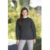 Aran Crafts Irish Soft Cable Knitted Crew Neck Unisex Sweater (100% Pure New Wool)(Charcoal)