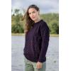 Aran Crafts Irish Soft Cable Knitted Crew Neck Unisex Sweater (100% Pure New Wool)(Damson)