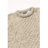Aran Crafts Irish Soft Cable Knitted Crew Neck Unisex Sweater (100% Pure New Wool)(Fleck)