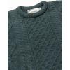 Aran Crafts Irish Soft Cable Knitted Crew Neck Unisex Sweater (100% Pure New Wool)(Moss)