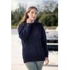 Aran Crafts Irish Soft Cable Knitted Crew Neck Unisex Sweater (100% Pure New Wool)(Navy)