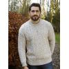 Aran Crafts Irish Soft Cable Knitted Crew Neck Unisex Sweater (100% Pure New Wool)(Skiddaw)