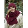 Aran Crafts Irish Soft Cable Knitted Trellis Pattern Scarf (100% Merino Wool)(Fushia)